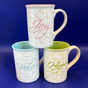 Joy, Believe, Hope Mug Set - Multicolor by Gibson